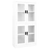 Office Cabinet White 90 x 40 x 180 cm Steel and Tempered Glass