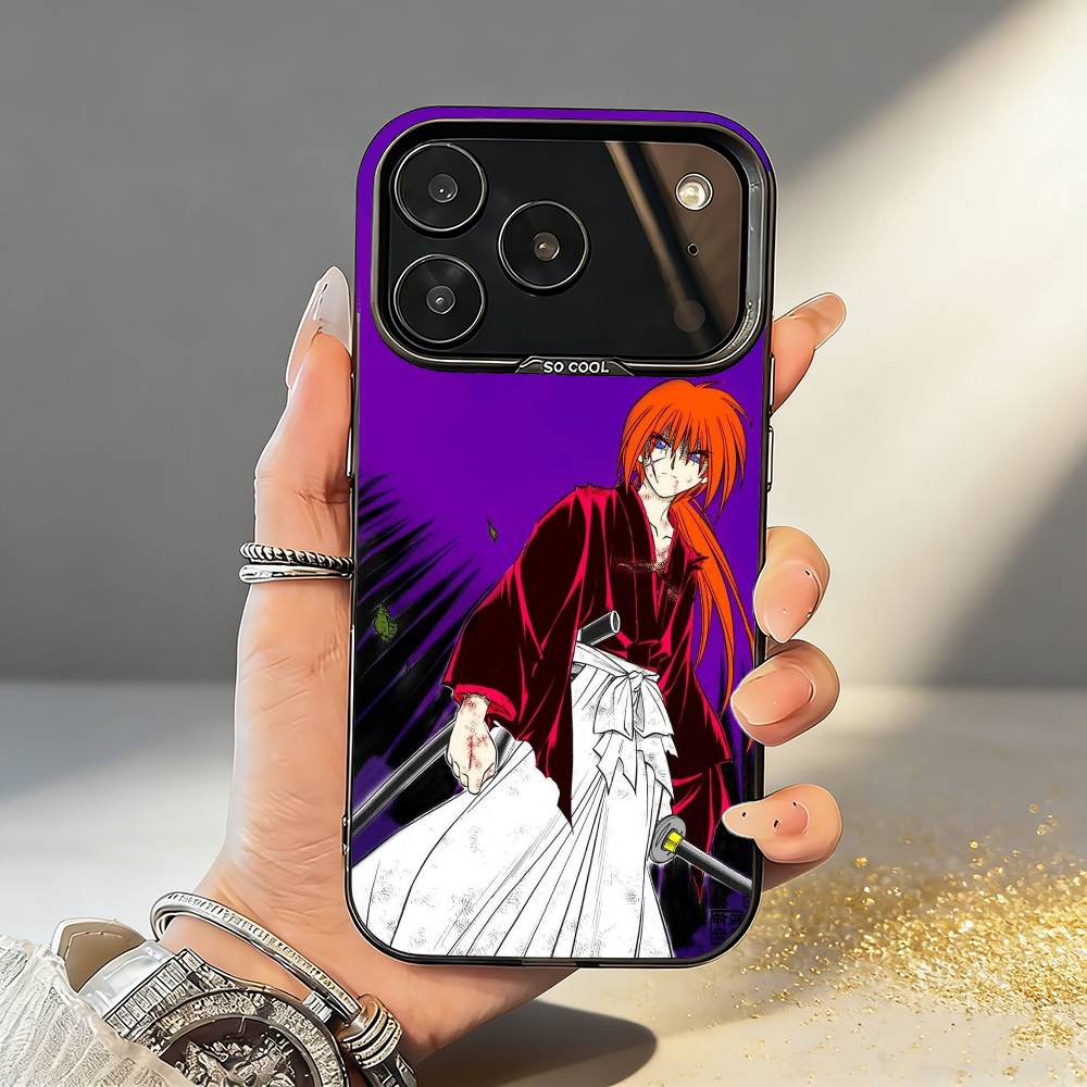 

Чехол для телефона с аниме R-Rurouni Kenshin для iPhone 17, 16, 15, 14, 13, 12, 11, Pro, MAX, Серый Матовый Силиконовый Черный Чехол iPhone14Plus