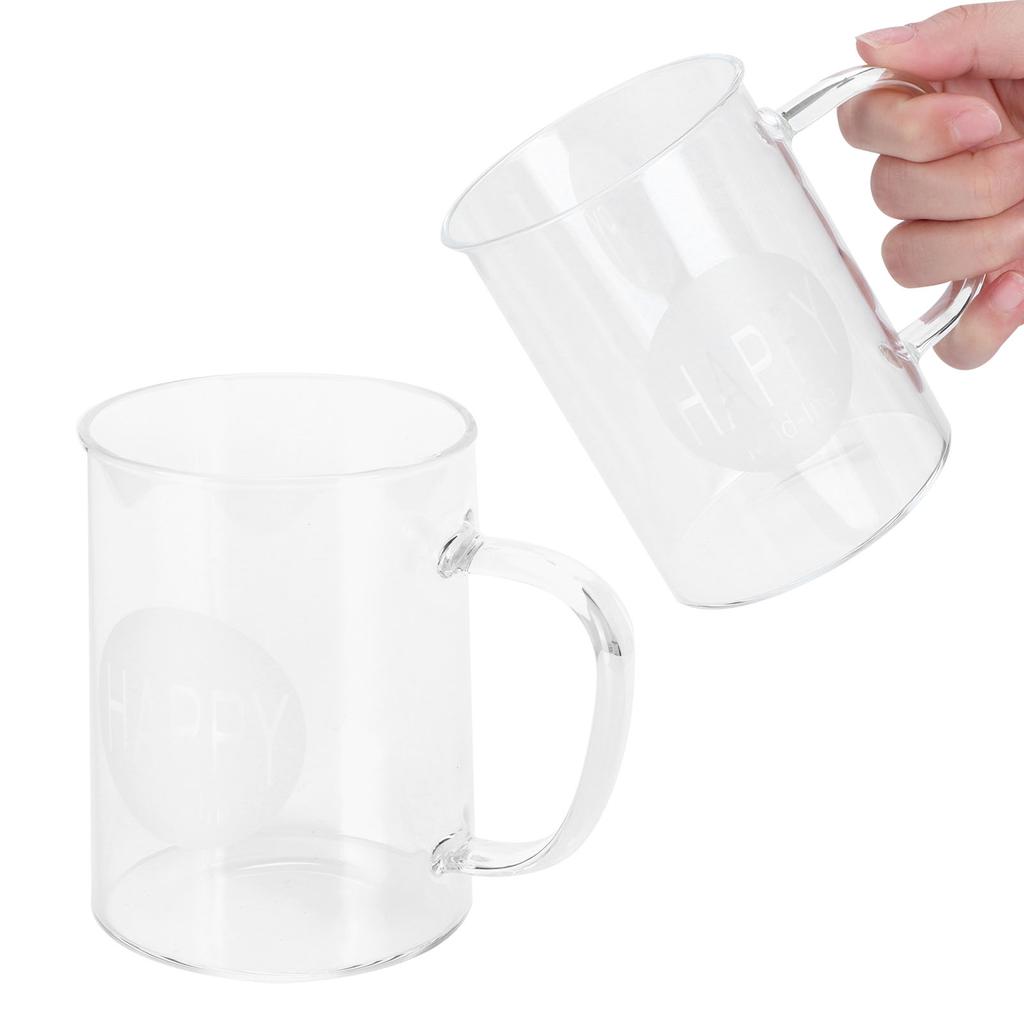 350ml Coffee Cup Transparent High Borosilicate Glass Mug with Handle for Milk Tea Beverage