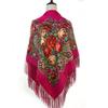 Ethnic Style Peony Tassel Shawl: Cotton Headscarf for Women - Warm Autumn/Winter Square Scarf & Sunscreen