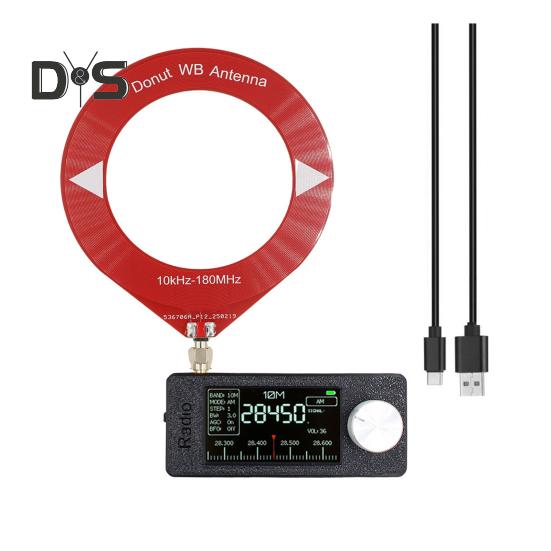 0,5-108 MHz Tragbares Mini-Radio mit 1,9-Zoll-IPS-Bildschirm LSB/USB/AM/FM Mini-Taschenradio Allband-Radioempfänger mit Antenne