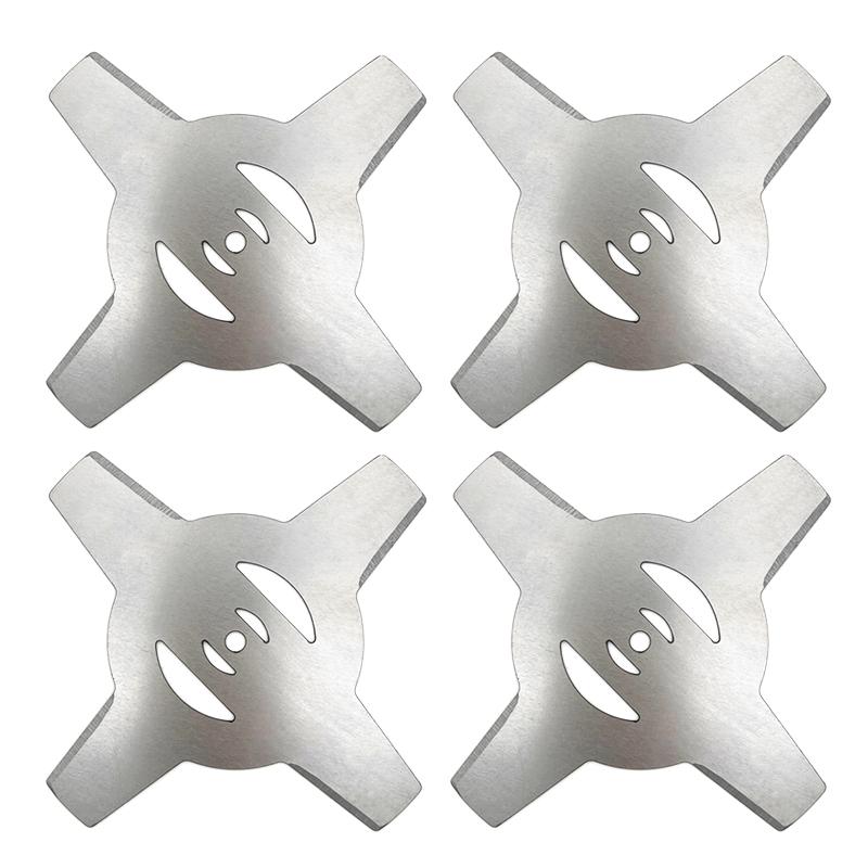 Garden Power Tool Accessories 4Pieces Metallic Blade 4Teeth for Electrical Grass Trimmer Brush Cutter