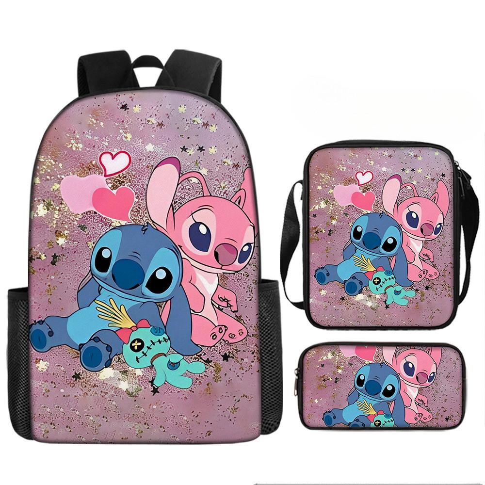 Stitch Backpack Cartoon Set With Lightweight Breathable For Students Elementary