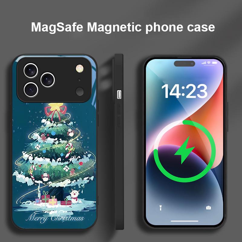 Decorated Christmas Tree For Magsafe iPhone 17 Pro Max 16 E 15 14 13 Plus 12 Mini 11 17 Air XR Xs Max 7 Plus Glass Phone Case