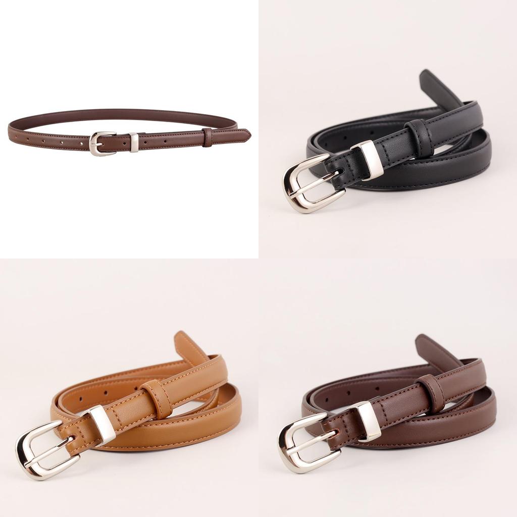 Leather Womens Belt With Pin Buckle For Casual Office Style