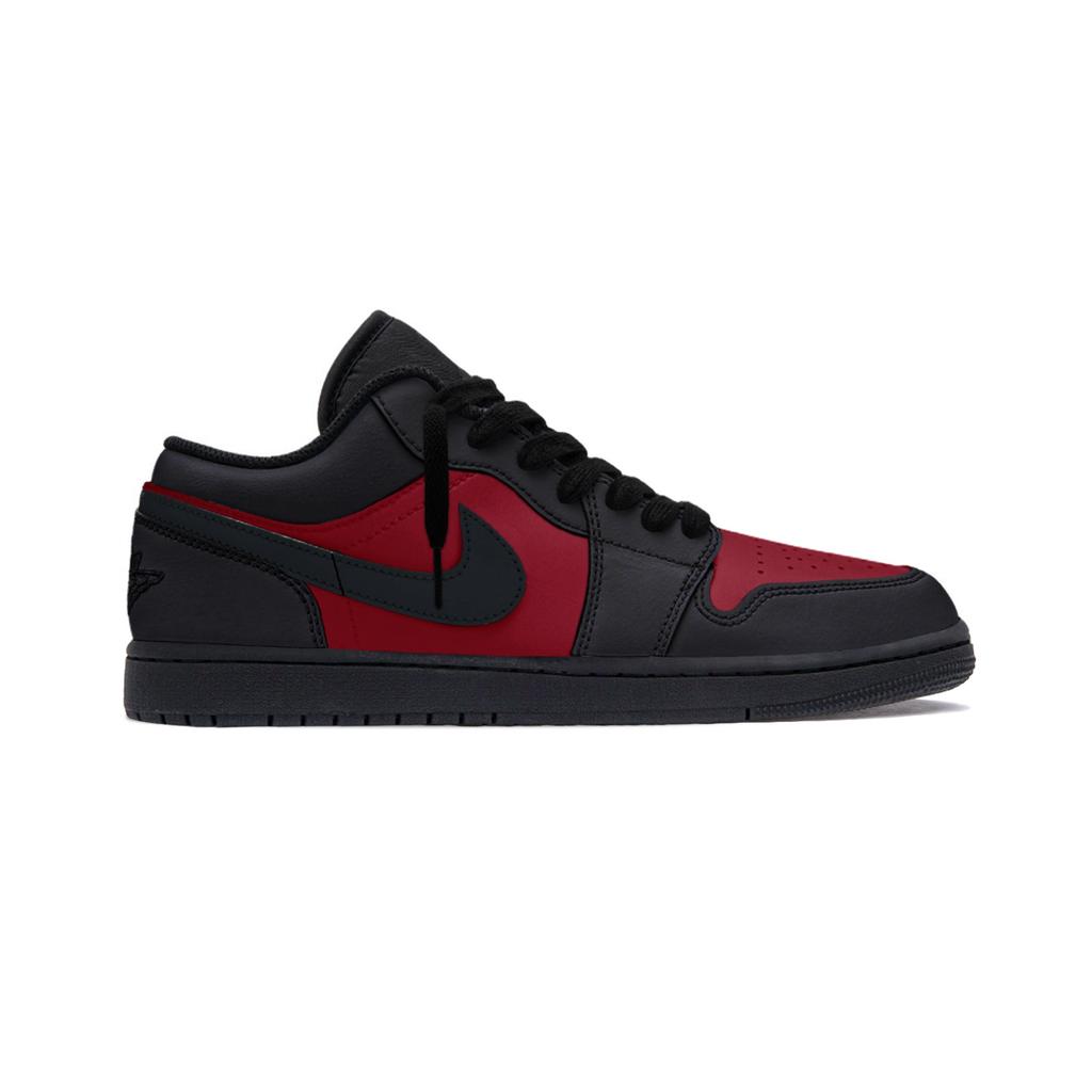 Jordan Air Jordan 1 Vintage Basketball Shoes Men's Low top Black/Red 553558-093(Team766-)