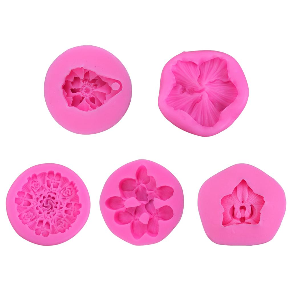 Flower Candle Silicones Molds for Handmade Candle Soap Flower Shape Fondant Silicones Molds for Chocolate Candy Baking