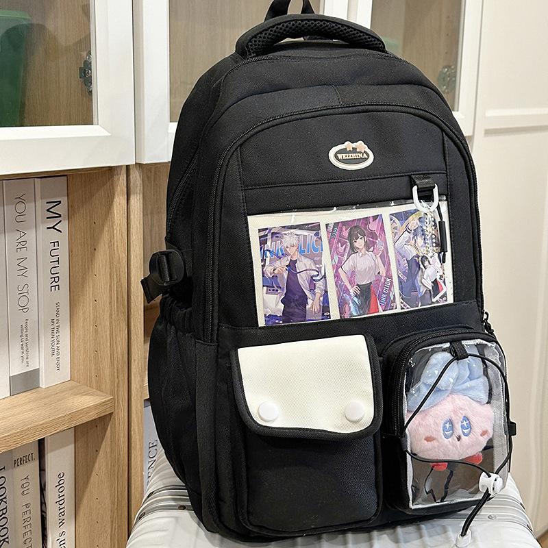 Schoolbag College Style Contrast Color Junior High School Student Large Capacity School Bag Female High School Student Small Fresh Backpack Cute Girl