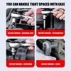 Multipurpose Ratchet Tool 72 Tooth Gear System Double Drive Heads 1/4 3/8 1/2inch For Confined Area Repairs