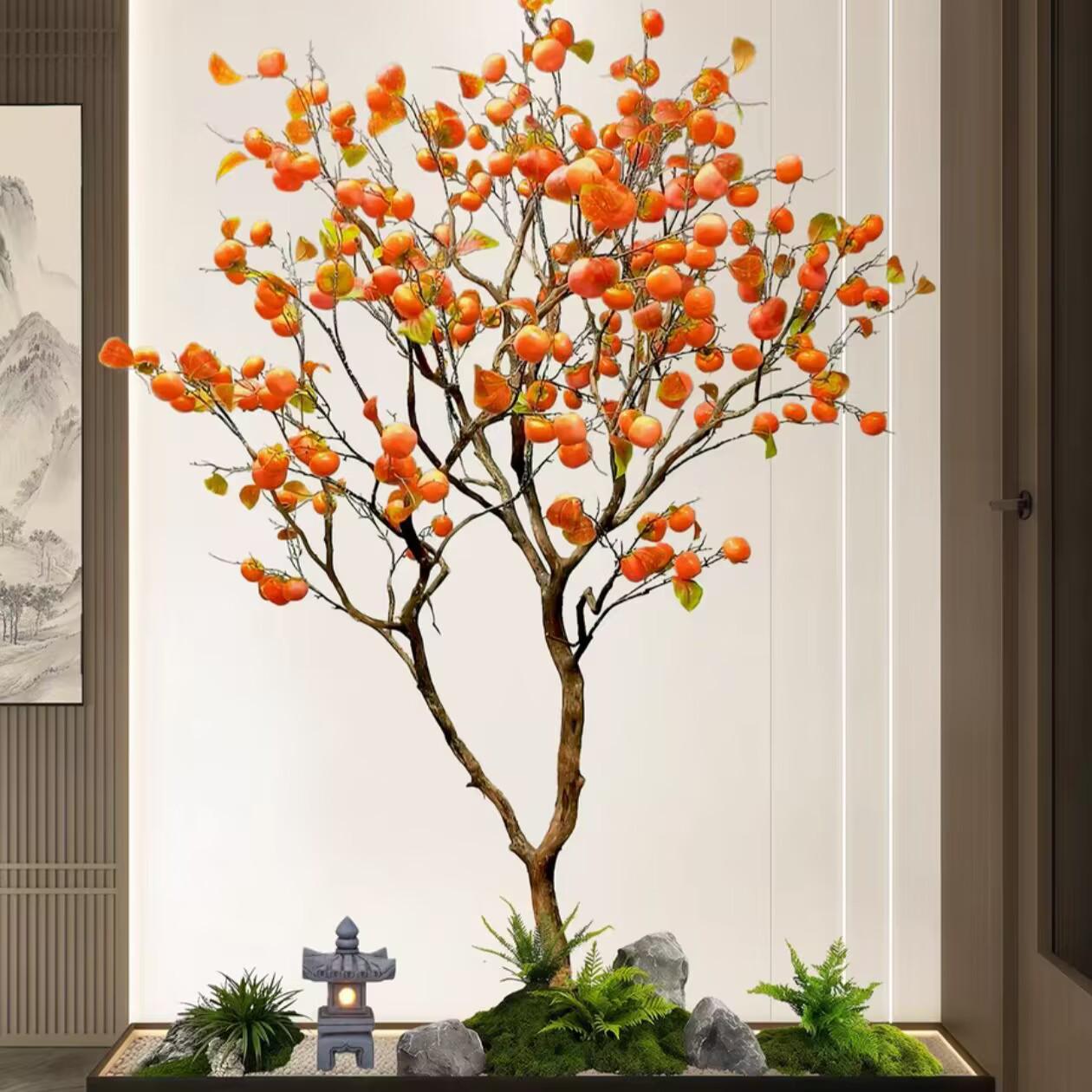

Large Indoor Artificial Persimmon Tree for Decoration - Ideal for Malls, Hotels, Restaurants, and Window Displays