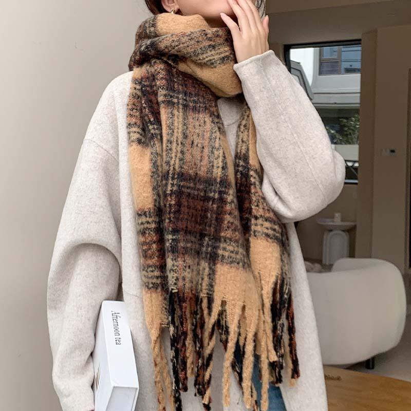 Blue Scarf Women's Winter High-end Warm Scarf Shawl