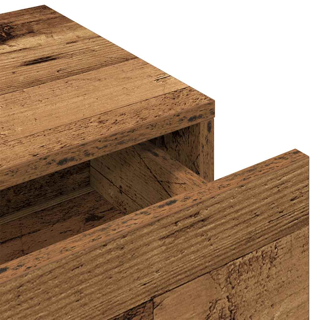 Wall Mounted Shelf with Drawers Rustic Wood Look 80 x 33 x 17 cm Engineered Wood