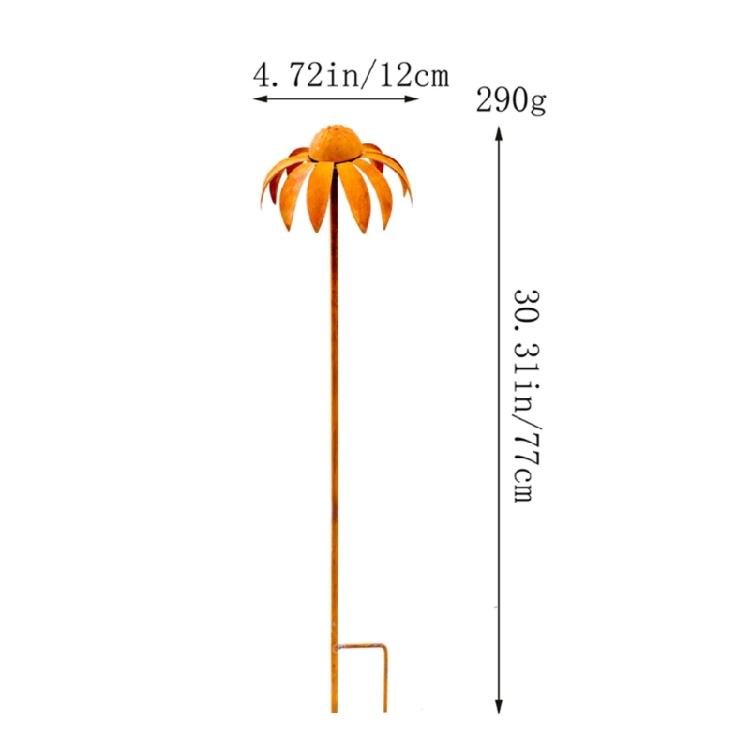 Eisen-Sonnenhut Gartenornamente Rustikale Pflanzenplastik Einfach zu installieren Dekorative Außenspieße