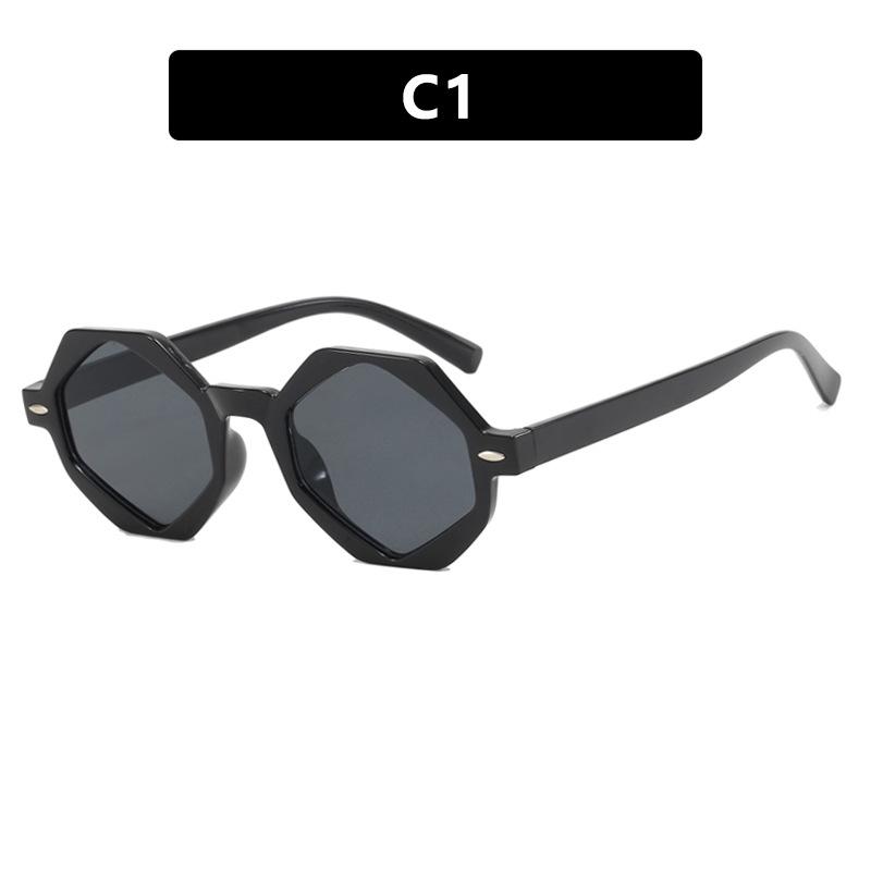 Y2K Retro Round Small Sunglasses Trendy Black Print Glasses Vintage Unisex Eyewear for Women Men Bold Fashion Accessories