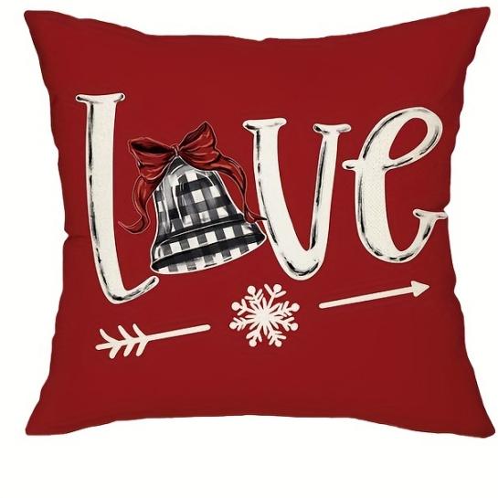 1pc Red Christmas Cushion Cover Snowman Deer Printed Durable Cover 2025 New for Home Ornament Xmas New Year Christmas Decoration