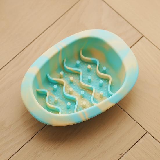Interactive Cat Lick Mat Bowl Silicone Pet Slow Feeder Bowl Non Slip Anti-Gulping Food Dish for Large Medium Small Cats