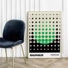 Poster Green Black Bauhaus Dots