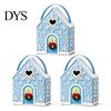 Reusable Holiday Gift Packaging Christmas House Box with Handle, 3D Gingerbread/Santa Claus/Tree/Snowflake Candy Snack Containers for Parties