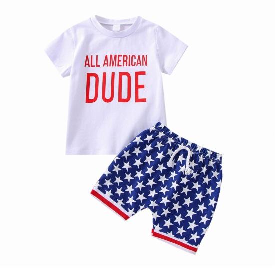 Casual Outfits Short Sleeve Tops Stars Striped Harem Shorts Independence Day 4th