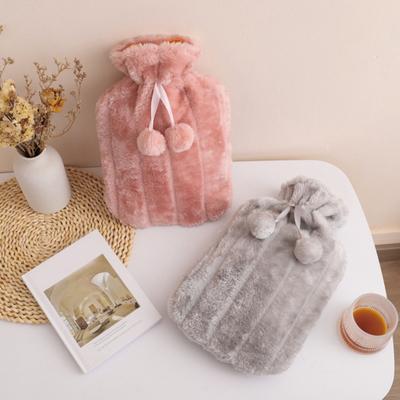 Bollitore in Gomma da 2000ML con Copertura Morbida in Peluche, a Prova di Perdite, per Collo, Spalle, Crampi Mestruali, Sollievo dal Dolore, Borsa Termica Caldo/Freddo