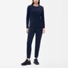 Fila Athletics Solid Color Sports Fitted Knit Crew Neck Long Sleeve T-Shirt Women Tops Royal-Blue A11W211219F-NV