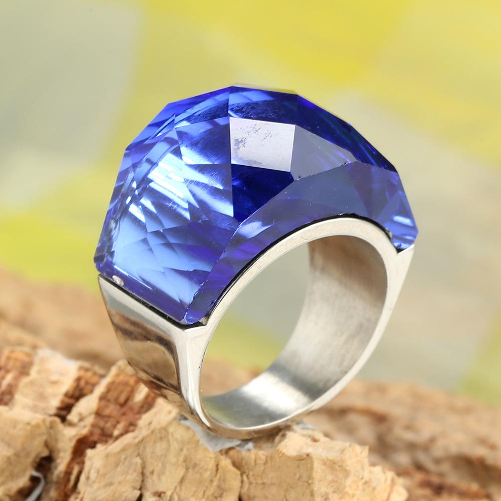 

2026 New personalized men s and women s rings, artificial opal stainless steel rings, daily party jewelry gifts no. 12