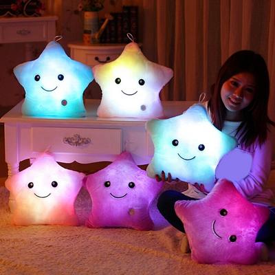Twinkle Star Pillow Stuffed Star LED Light Up Cushion Glowing Star Throw