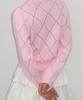 RONRON Diamond Pattern Long Sleeve Knit Soft Pink