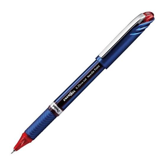 Шариковая ручка Pentel Гелевые чернила Energel Euro 0,35 мм Синий стержень XBLN23-B Красный 5 штук