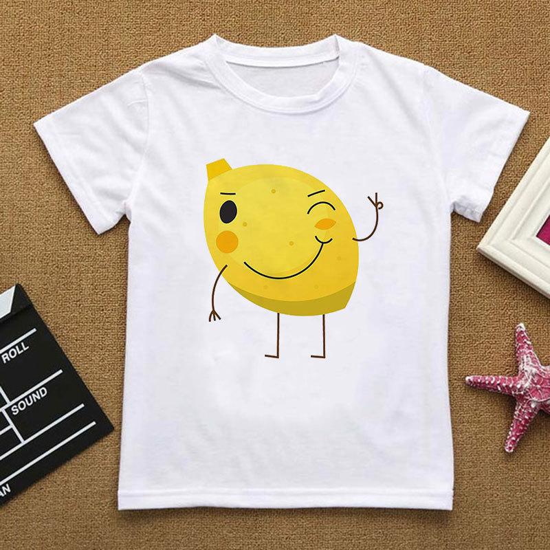 

Casual Kawaii Cartoon Ice Cream Graphic Printed Children T-Shirt Summer Loose White Short Sleeve Women Tops Boy Tees Girl Shirts S білий