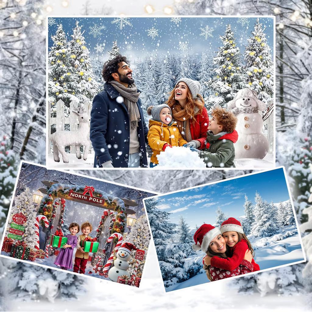 Weihnachtsbaum Kamin Fotografie Hintergrund Vinyl Kulissen für Kinder Baby Familie Party Fotoshooting Fotostudio
