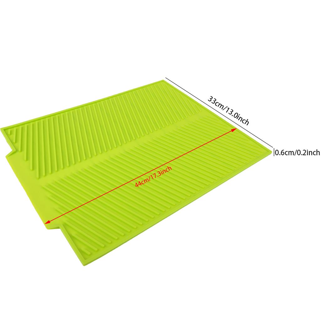 Extra Large Dish Drying Mat Premium Heat Resistant Silicone Pad (Grey)