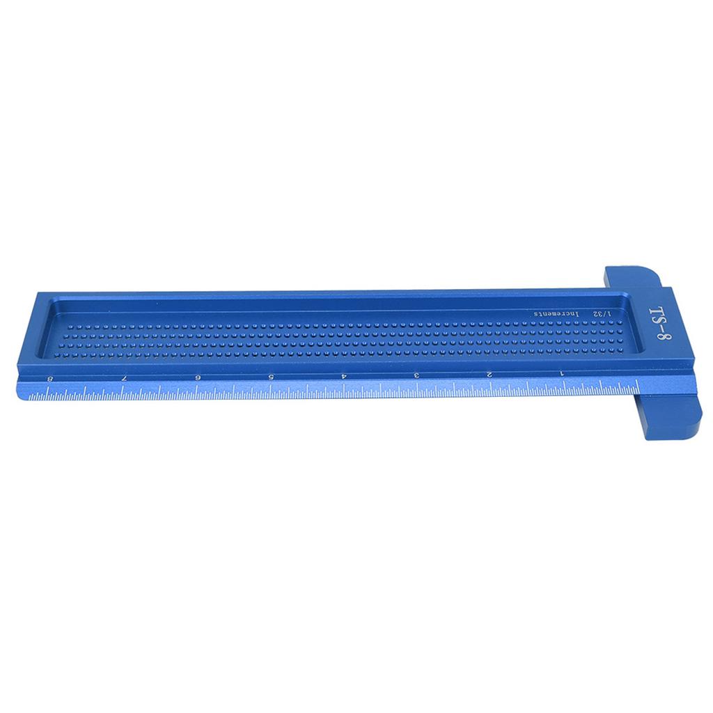 TS-8 Woodworking Hole Ruler Aluminum T shaped Measuring Tool   Scriber for Hardware(Red )
