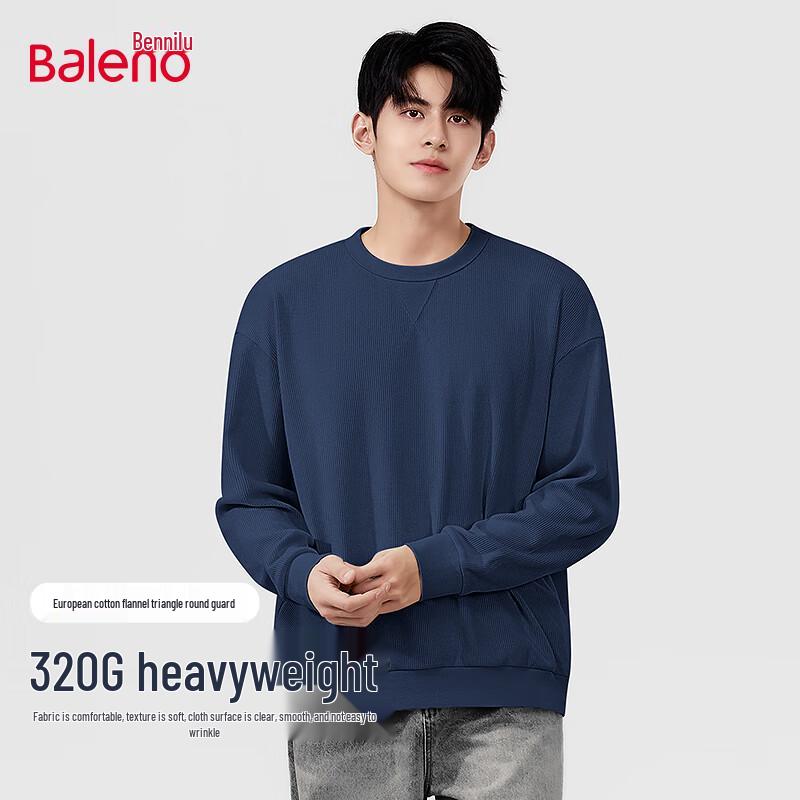 Baleno Men's 320g Heavyweight Retro Round Neck Sweatshirt