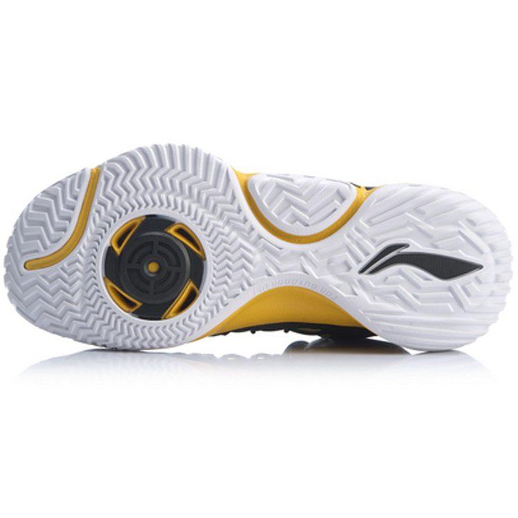 Li Ning Storm 1 Fashion Abrasion Resistant Breathable Mid Top Basketball Shoes Men's Black Yellow ABAP073-4