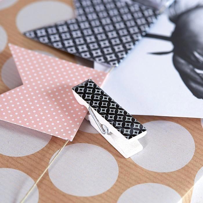 6 Epoxy Clothespins - Black-white