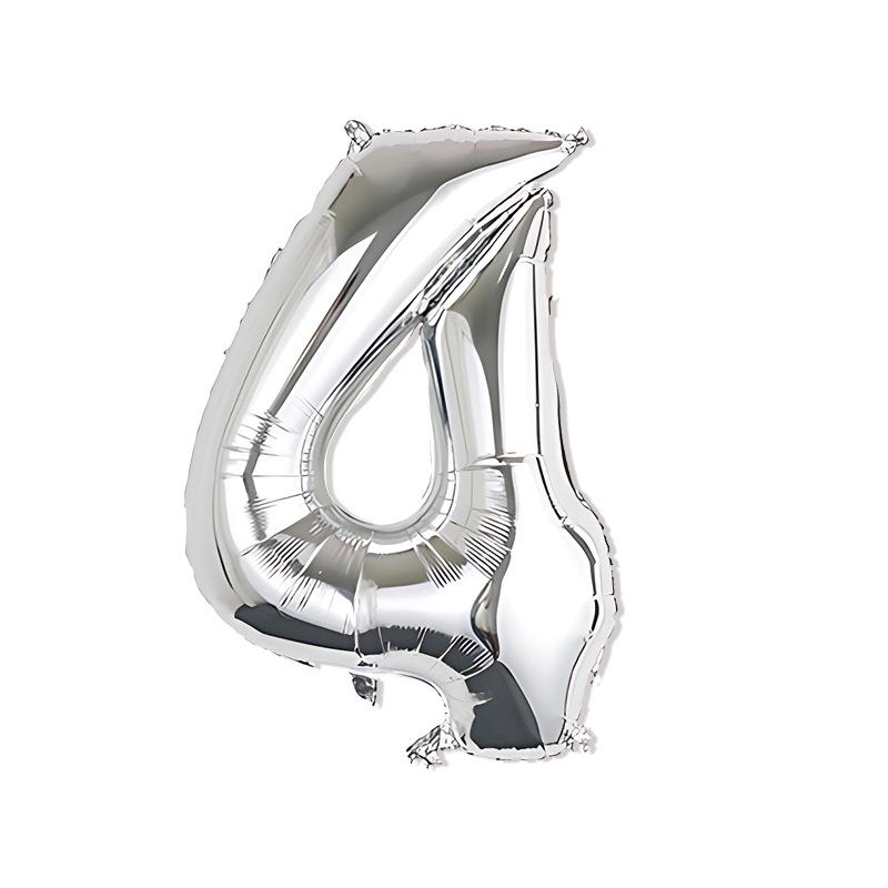 32-Inch Body Shaping Numeric Balloons - Gold & Silver, Floating Birthday & Celebration Decor