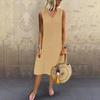 Summer European and American popular V-neck sleeveless vest dress women's clothing