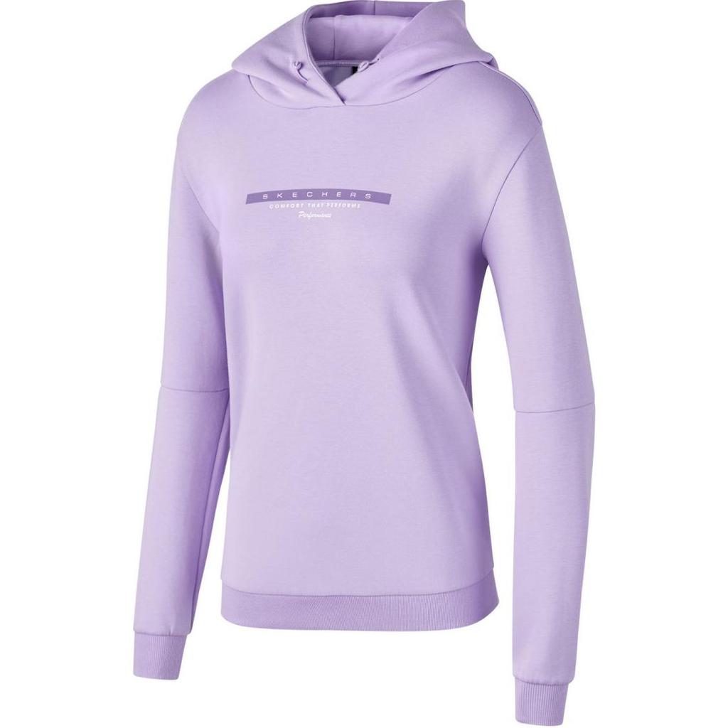 Skechers Sport Casual Long Sleeve Hooded Sweatshirt Women Sweatshirt Breezy-Purple P423W135-010Y