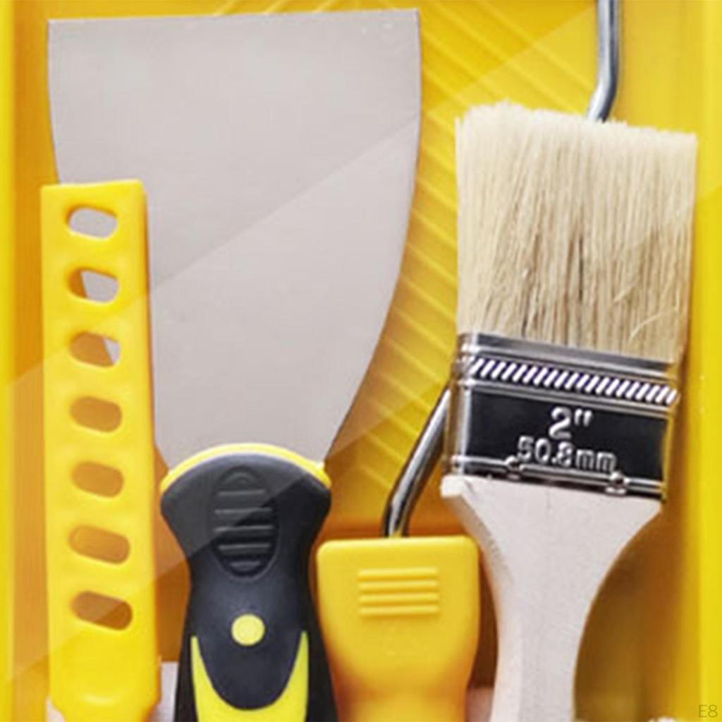 Reusable Paint Roller Brush Kit with Handle, Tray for Commercial Residential
