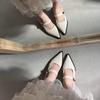 Summer New Style Square Heel Pointed Toe Shoes Women's High Heels Solid Color Sexy Fashionable Comfortable High Heels
