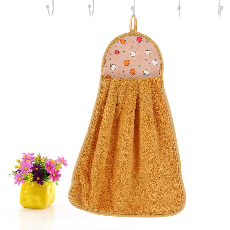 

Коралловое бархатное полотенце для рук из микрофибры, крючок для полотенца, подвесное полотенце для кухни, ванной комнаты, чистящее впитывающее полотенце 32*46 светло-коричневого