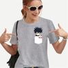 Maglietta Divertente per Donne Adolescenti T-shirt Abbigliamento Vintage Streetwear Uomo Tasca Intelligenza Fumetto Quotidiano Stile Harajuku Moda