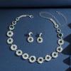 3PS Wedding Seasons Luxury Full Diamond Women's Earrings Necklace Zircon Set Wedding Dress Neck Accessories Women's Dress