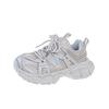 Leather Platform Dad Shoes Women's 2025 Summer New Versatile Mesh Breathable Lightweight Casual Sports Shoes Running Shoes