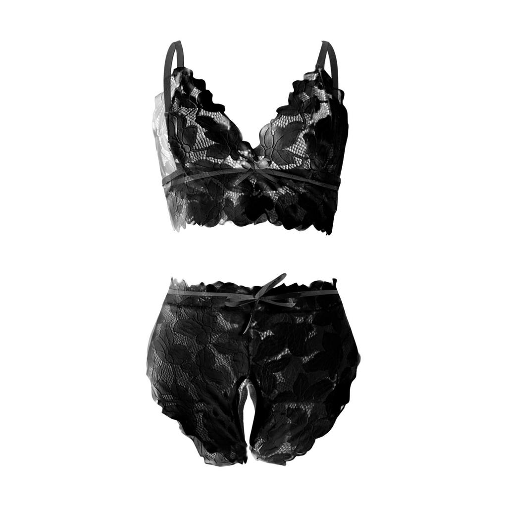 Women's Fashion Sexy StrapsTwo-Piece Suit Color Wireless Bra Sexy Underwear Panties