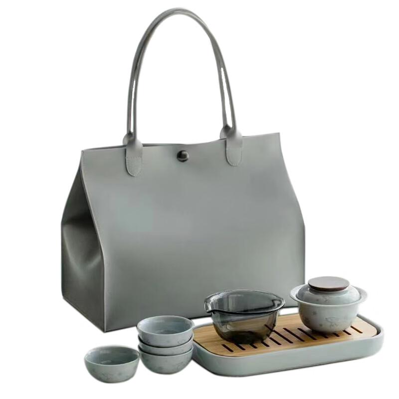 

Aichiw 6-Piece Chinese Ceramic Tea Set with Wooden Tray