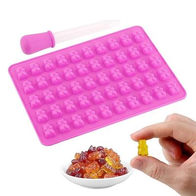 50 Gummibärchen Maker Hohlraum Bär Form Neuheit Silikon Schokolade Süßigkeiten Eis neue Tablett