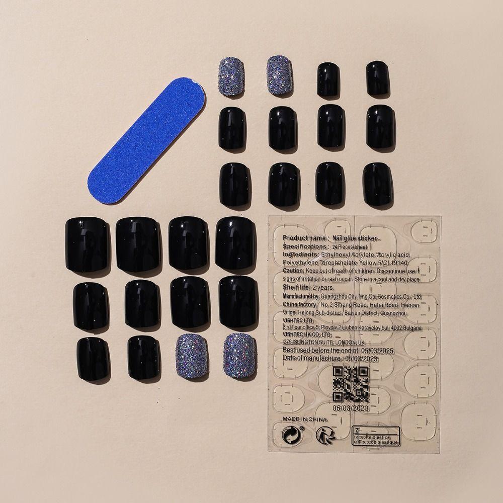 Fashion Wearable Manicure French Fake Nails Short Length Full Cover Press On Nails Square Head Nail Tips Women