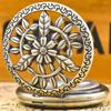 Retro Bronze Steampunk Openwork Floral Flip-Top Male And Female Student Gift Quartz Necklace Commemorative Pocket Watch